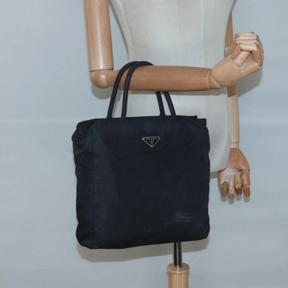 PRADA Hand Bag Nylon Black Auth - Picture 1 of 16